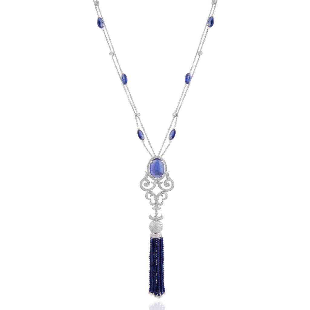 Blue tassel necklace by RK Jewellers South Extension 2