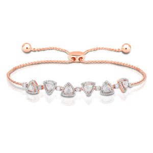 Bracelet curated in rose gold with trillion cut diamonds by Rivana Gold and Diamonds