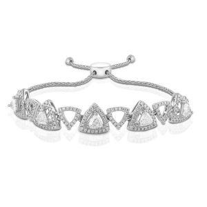 Bracelet curated in white gold with trillion cut diamonds by Rivana Gold and Diamonds