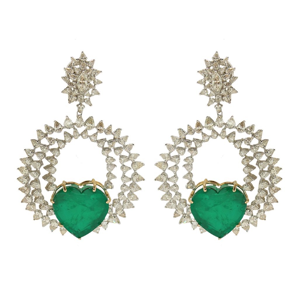 Emerald Diamond Earrings 