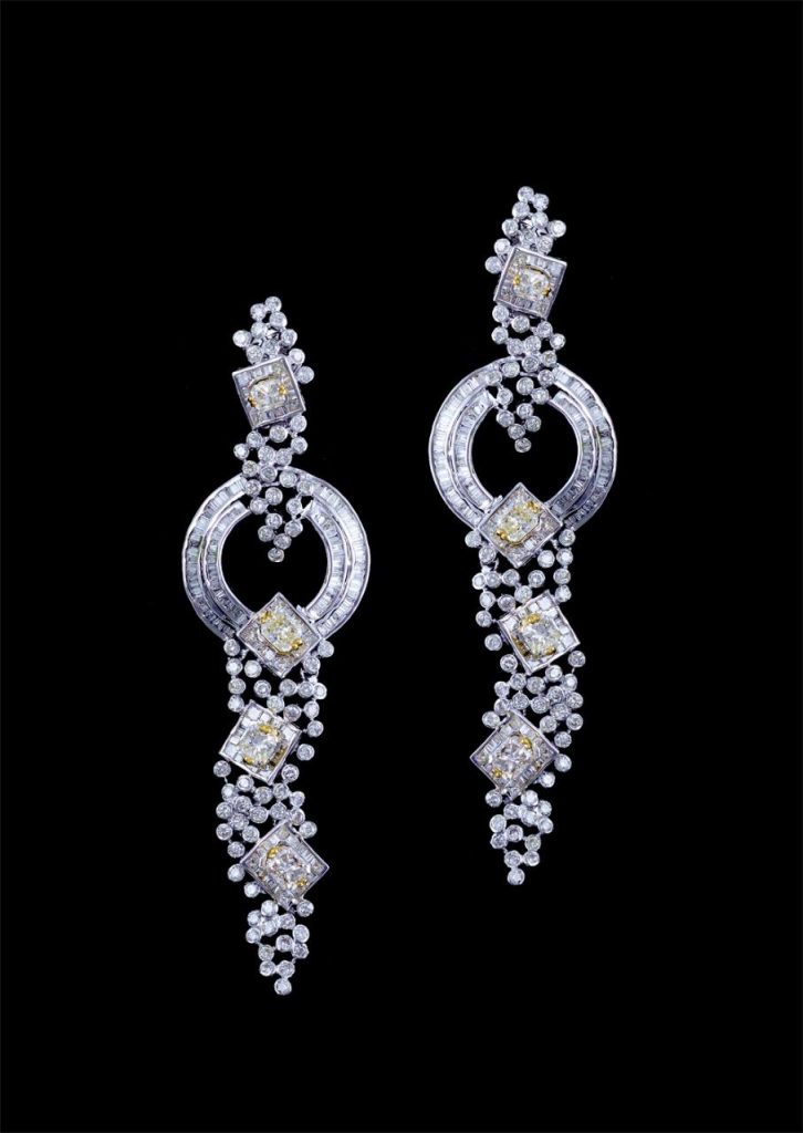 Long Diamond Earrings by Rajesh Tulsiani Fine Jewellery