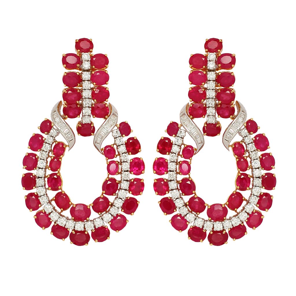 Ruby Diamond Earring