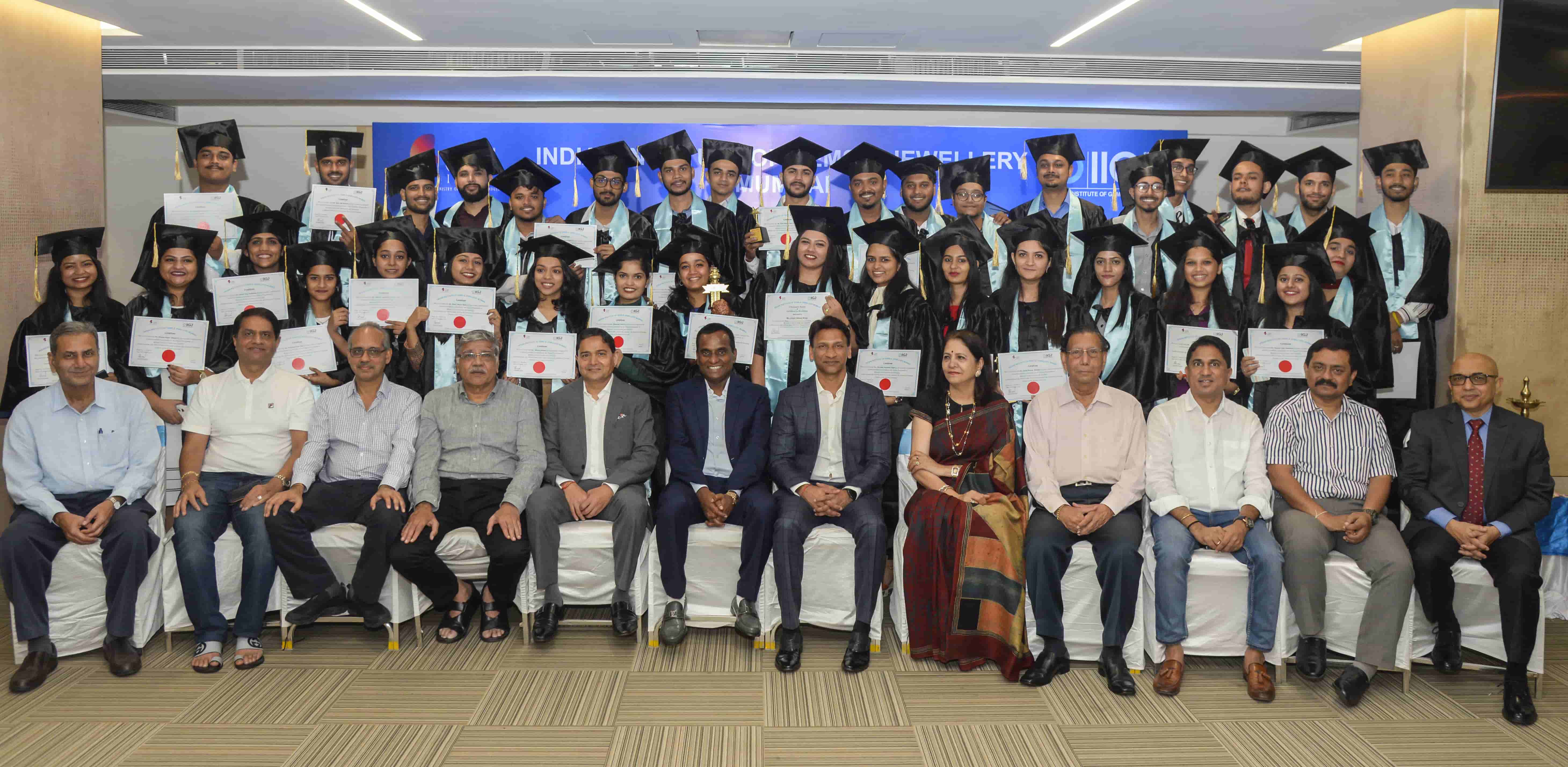 Graduate students with the dignitaries.