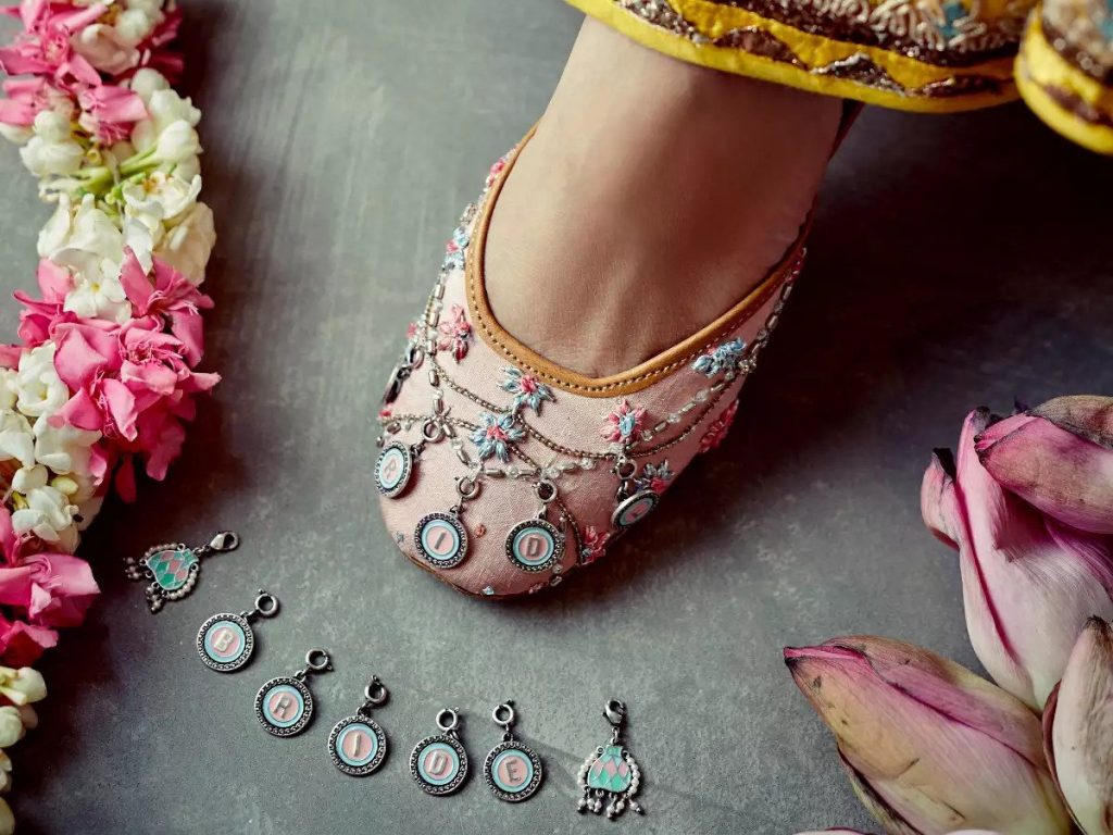 Bride charm juttis by Fizzy Goblet Amrapali