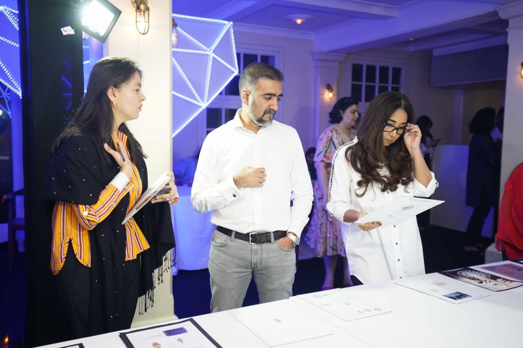 Richa Goyal Sikri with Milan Chokshi, Convener Promotions and Marketing, GJEPC and Nisha Jhangiani, Consulting Curator for GJEPC Artisan Jewellery Design Awards 2020