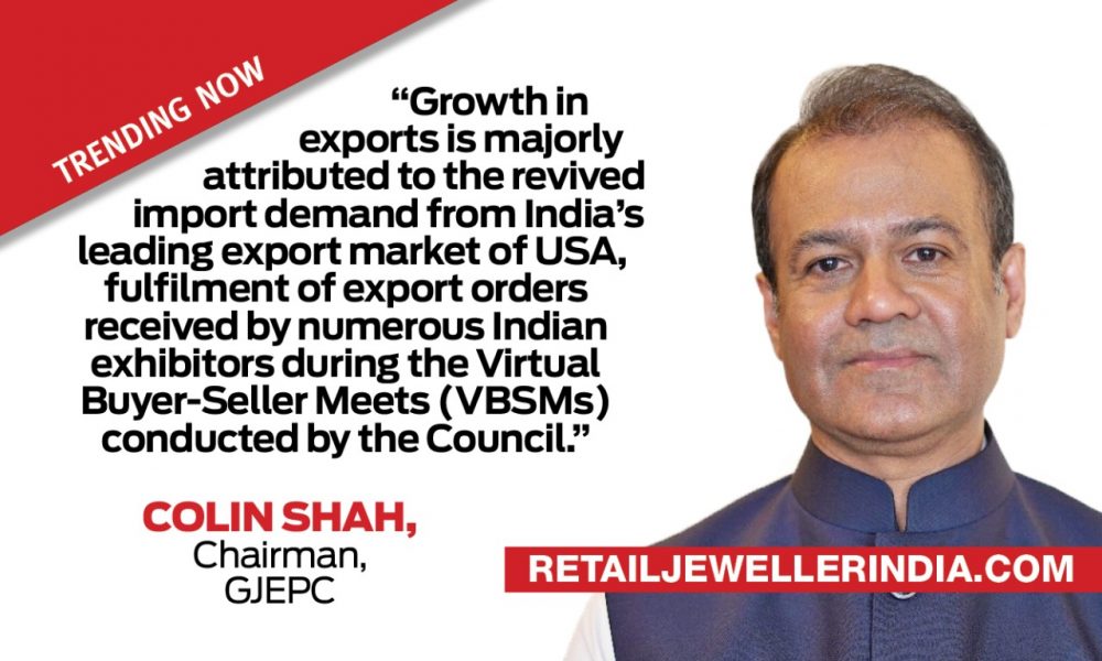 Gems & Jewellery exports record a 8.46% growth