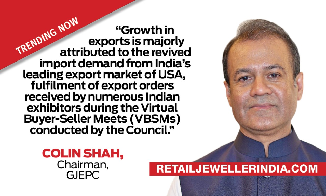 Gems & Jewellery exports record a 8.46% growth