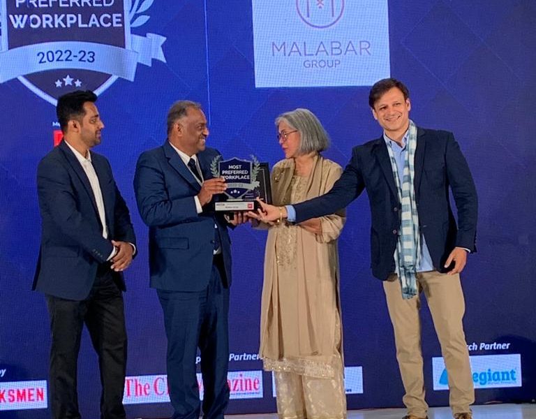 Malabar Group wins the ‘Most Preferred Workplace Award 2022-23’