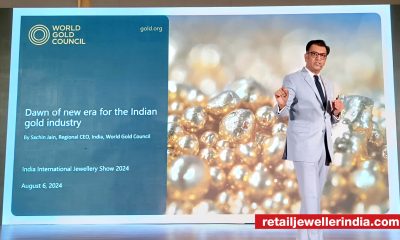 Sachin Jain, World Gold Council, unveils the logo of Indian gold industry’s self-regulatory future at IIJS Premiere 2024