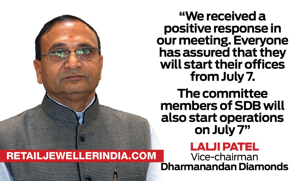 Lalji Patel, Vice-Chairman, Dharmanandan Diamonds said that they had received a positive response during the SDB meeting