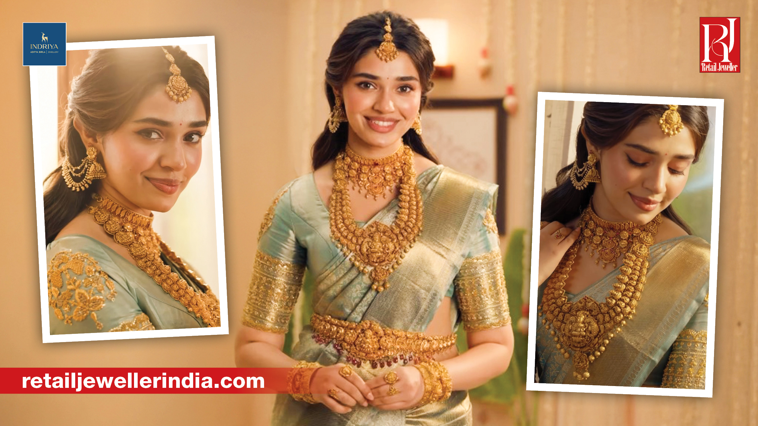 Krithi Shetty features as Indriya's brand ambassador for South markets in the jewellery brand's Varalakshmi campaign.