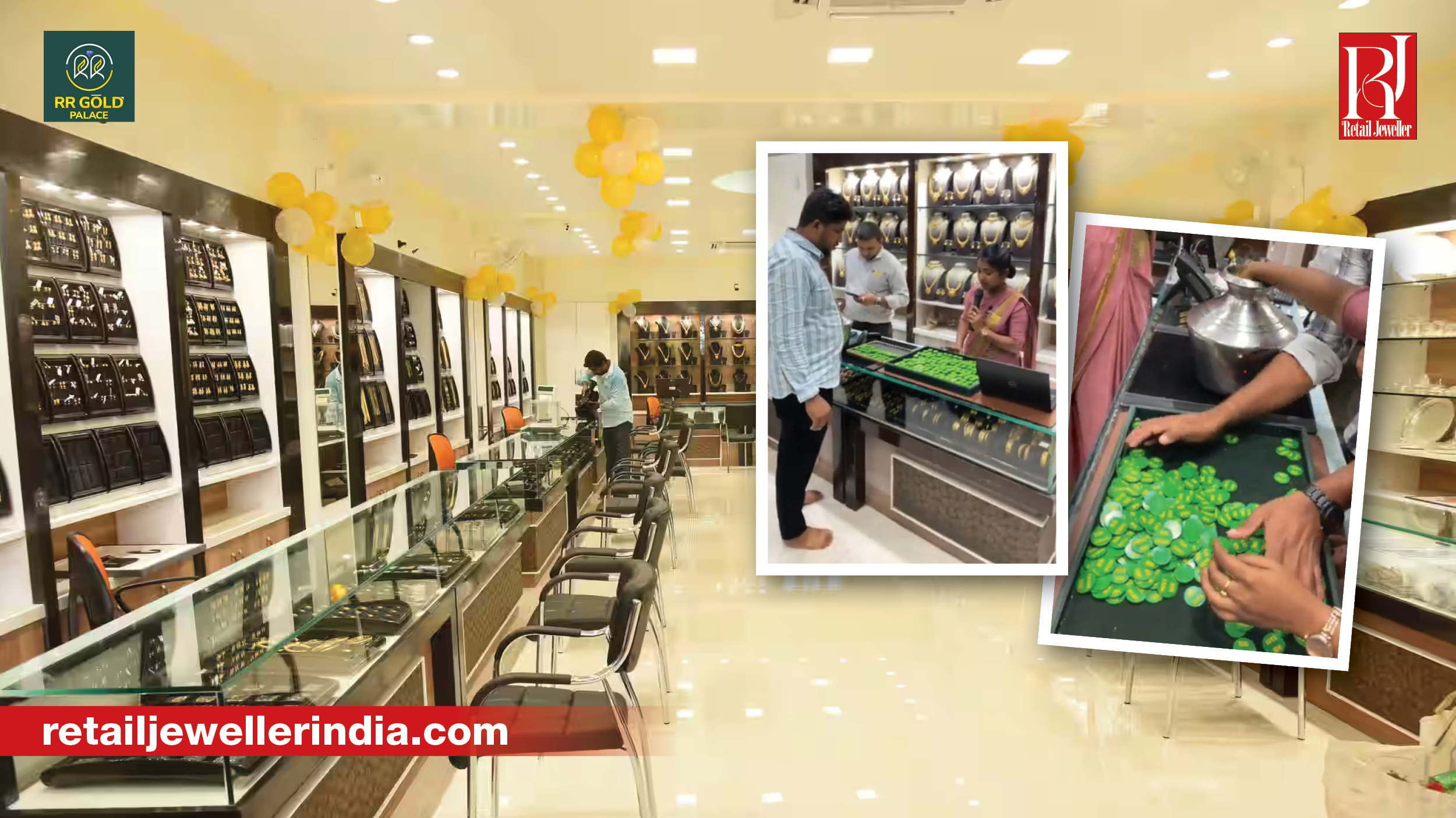 Customers participate in RR Gold Palace's fourth Swarna Bumper Yojana lucky draw at its Arkalgud showroom.