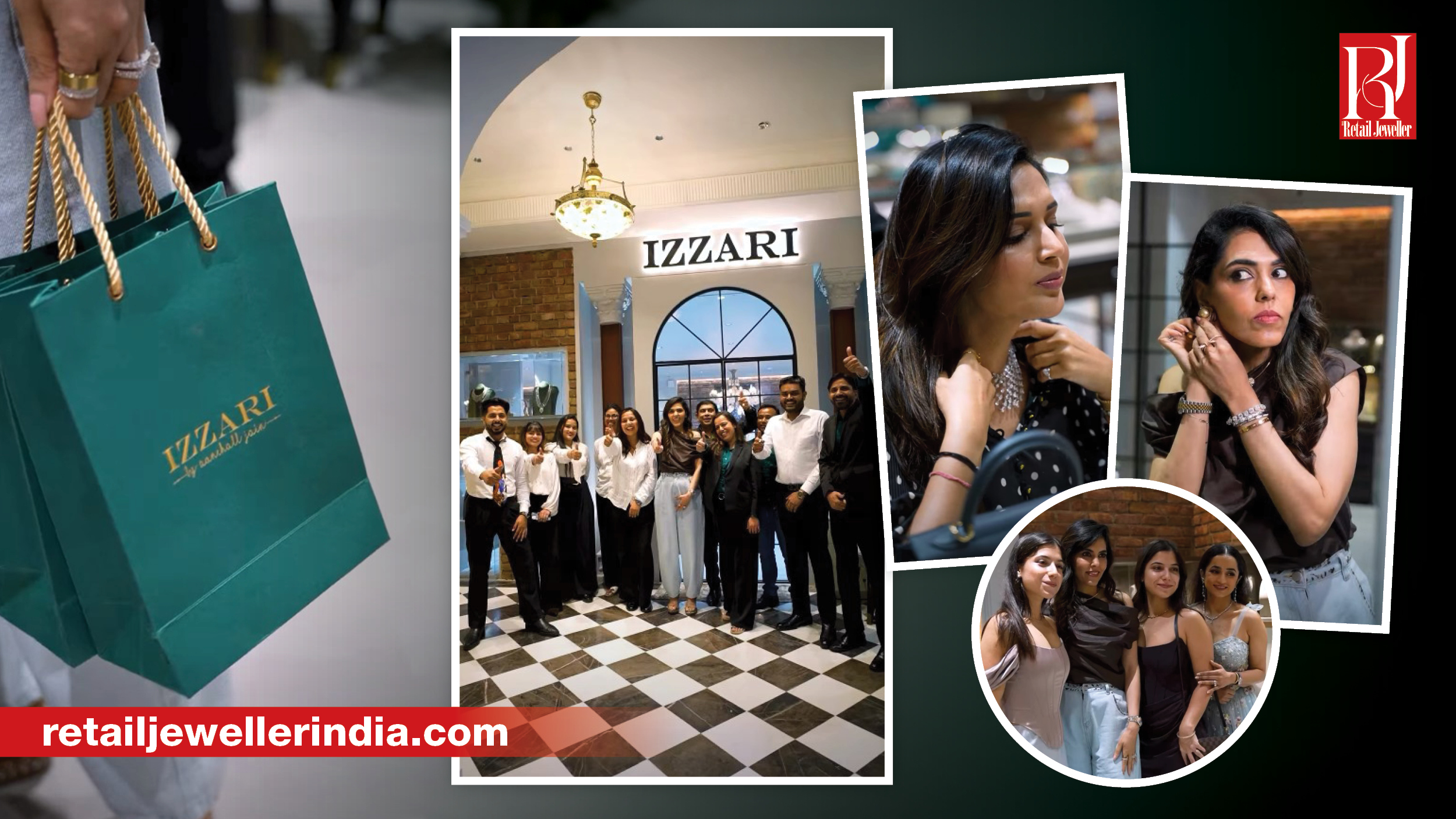 Bharti Bangur Fine Jewels customers model jewellery from the Elysian collection at the Champagne Noir event in Kolkata.