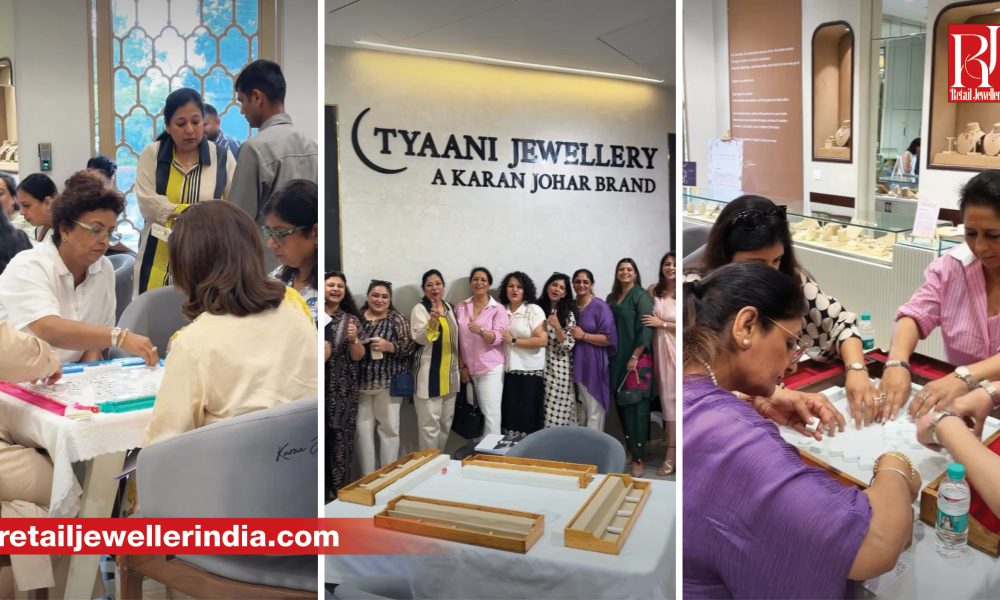 Guests participate in Tyaani Jewellery's in-store Mahjong experience at its Jalandhar showroom.