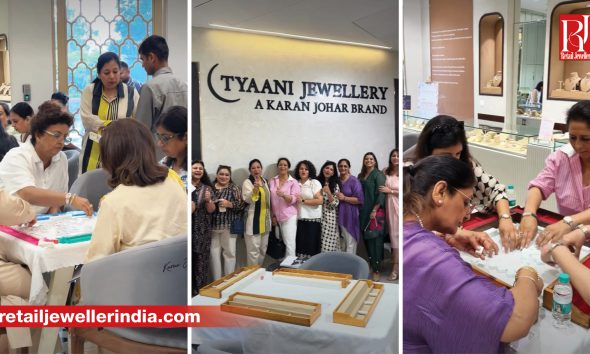 Guests participate in Tyaani Jewellery's in-store Mahjong experience at its Jalandhar showroom.