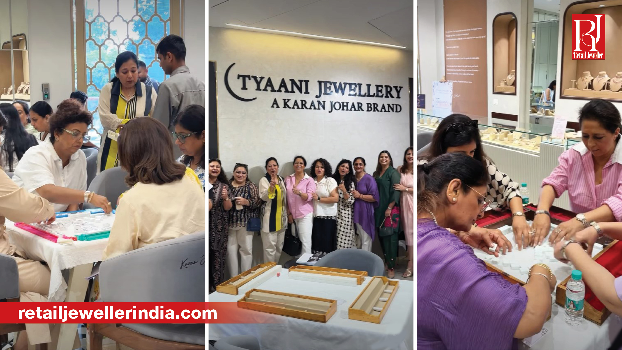 Guests participate in Tyaani Jewellery's in-store Mahjong experience at its Jalandhar showroom.