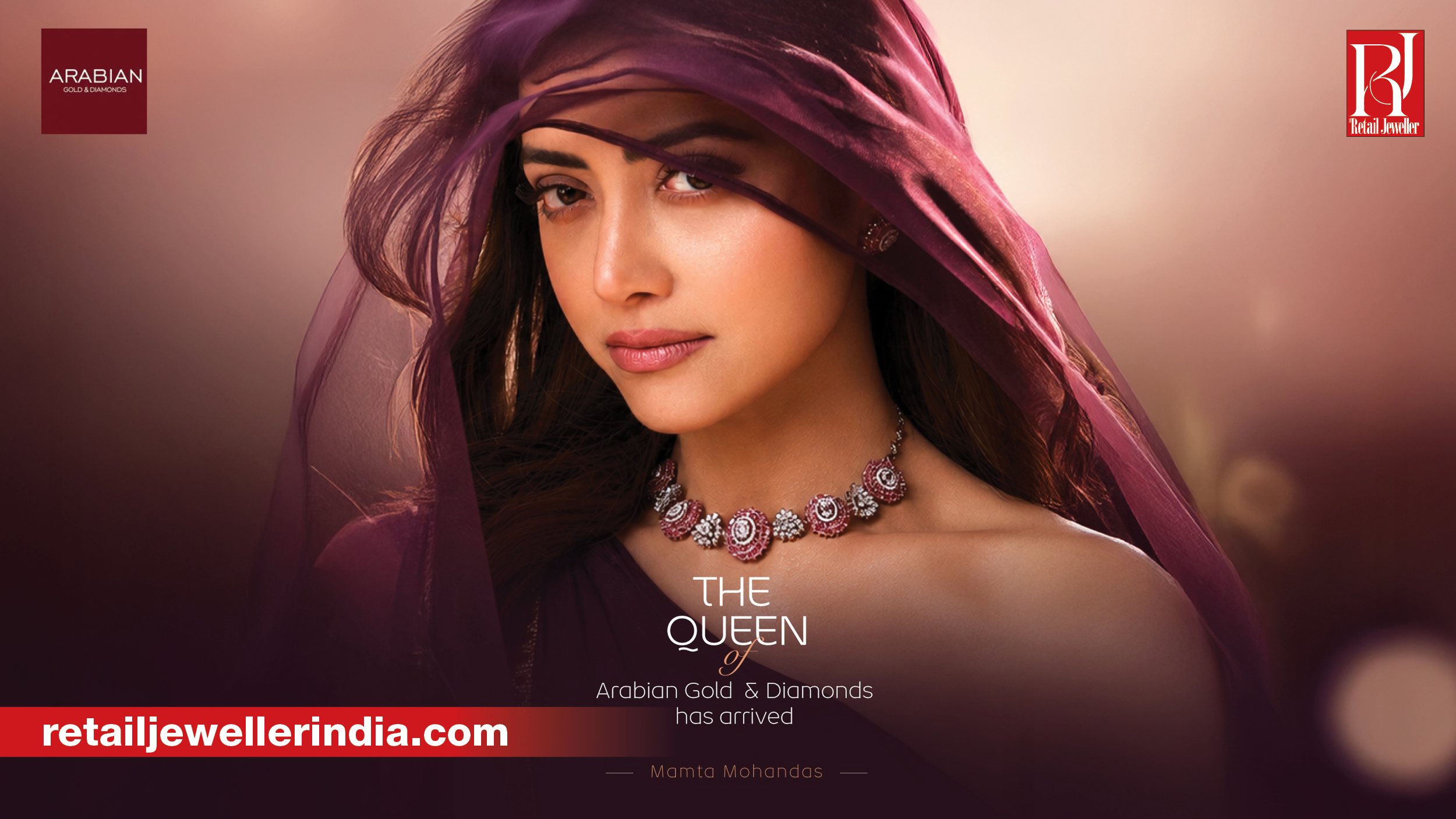 Jewellery retailer Arabian Gold & Diamonds has announced the appointment of well-known South Indian actor Mamta Mohandas as its brand ambassador