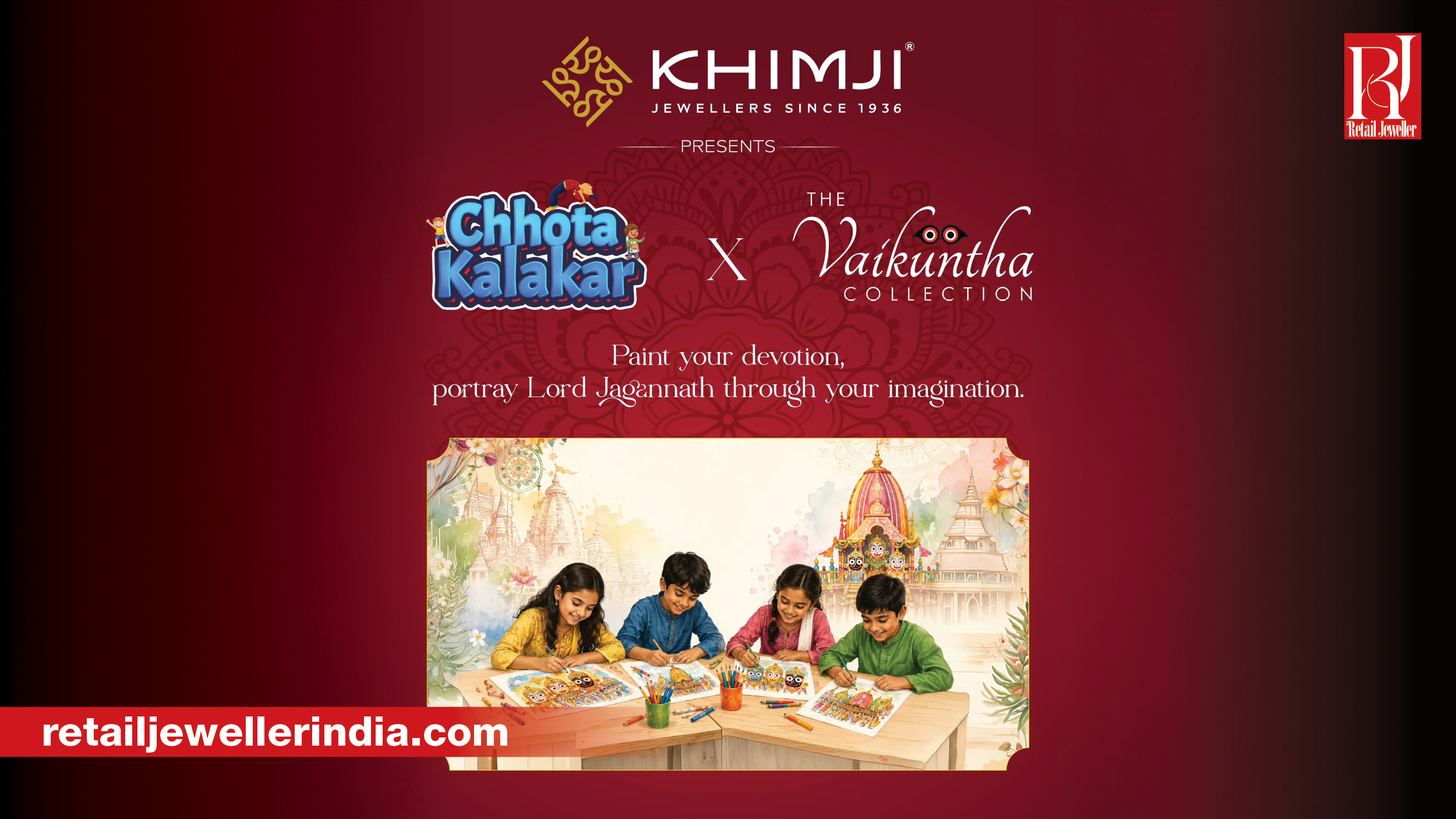 Children participate in Khimji Jewellers' Chhota Kalakar drawing contest inspired by Lord Jagannath and Rath Yatra