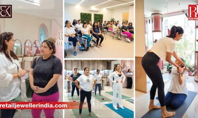 Guests wear Ekaraa's new Padel Bracelets during an in-store pilates session at the brand's Mumbai atelier.