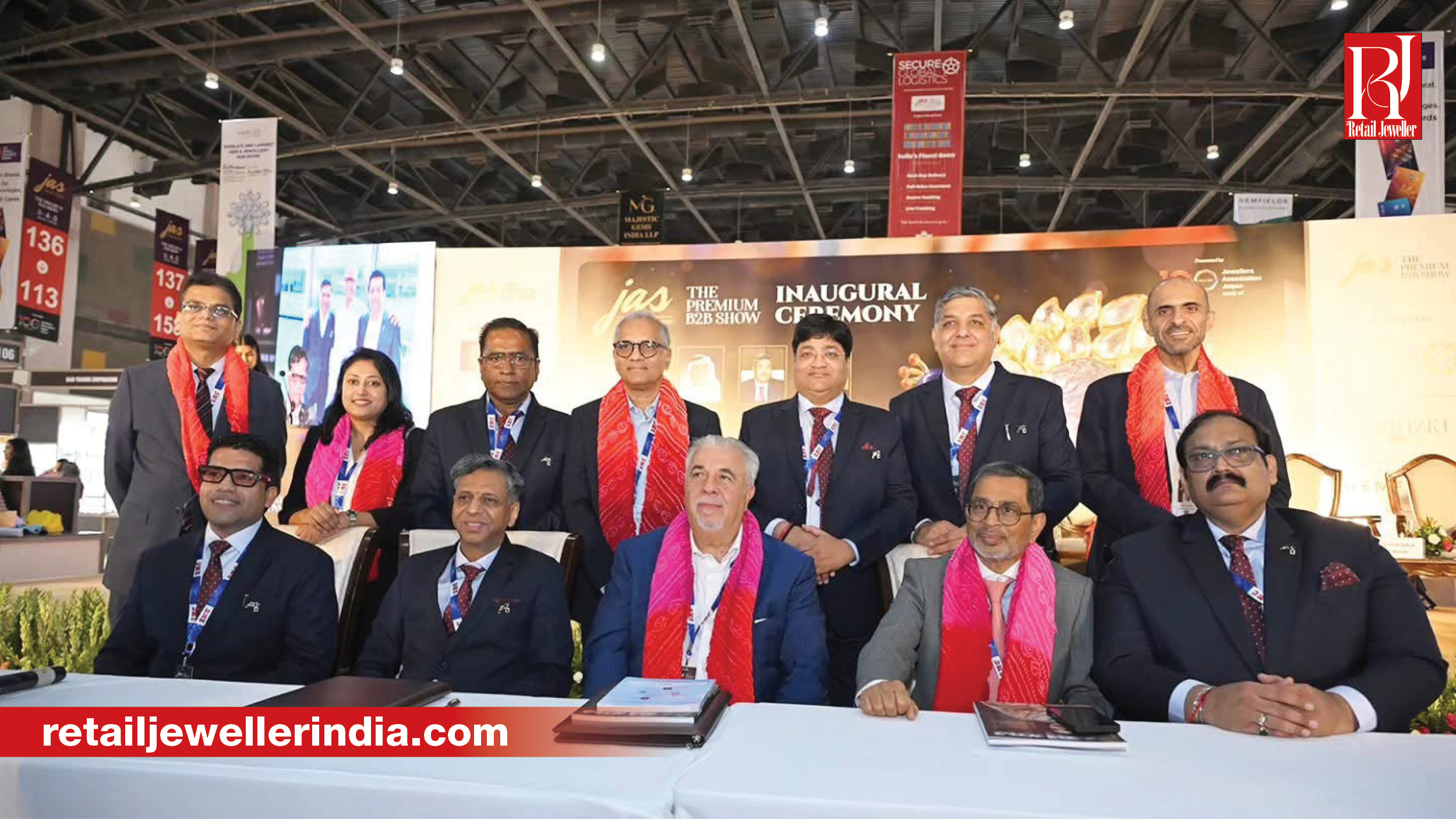 Dubai Jewellery Group and Jewellers Association Jaipur officials sign a strategic MoU during JAS 2026 in Jaipur.