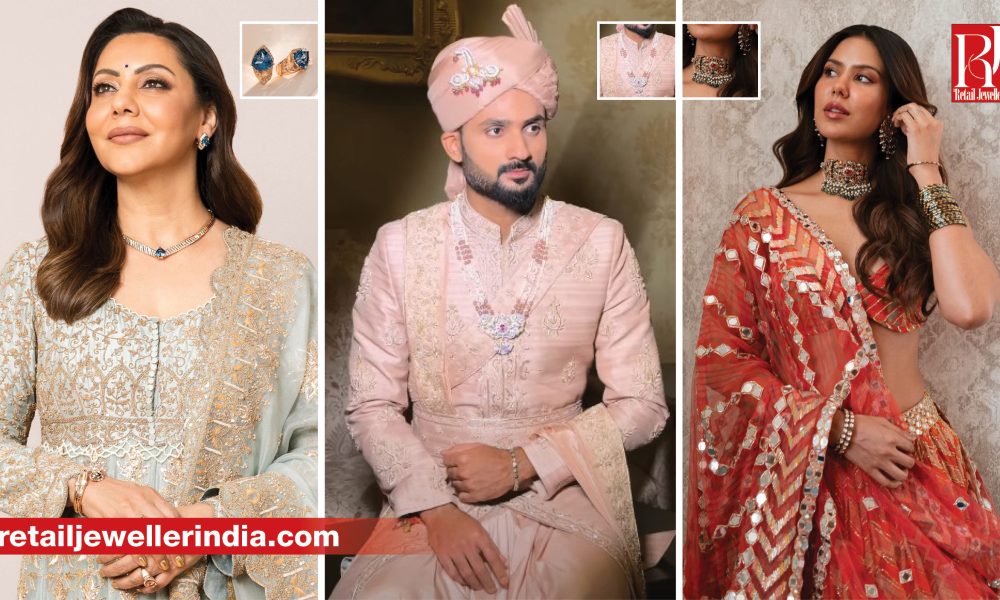 Celebrities including Gauri Khan, Kriti Sanon and Bhumi Pednekar wearing luxury jewellery by leading Indian brands.