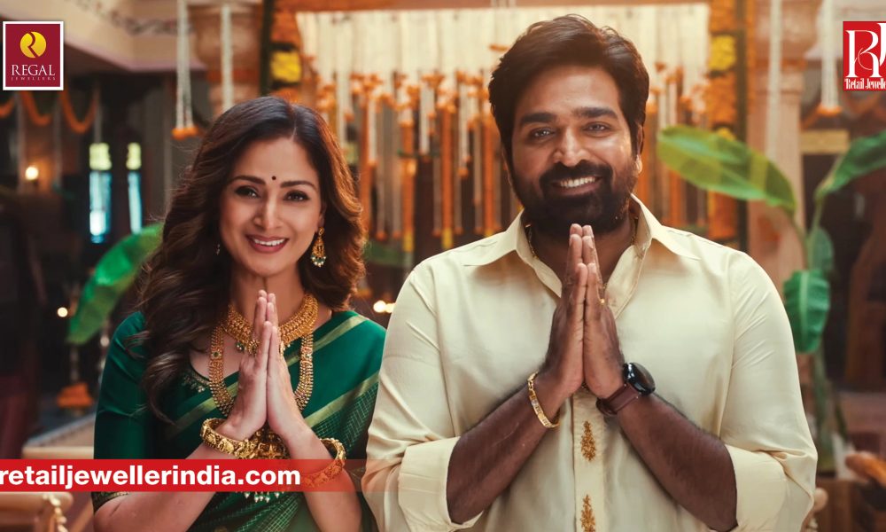Regal Jewellers announces Vijay Sethupathi and Simran as brand ambassadors for its Tamil Nadu market launch.