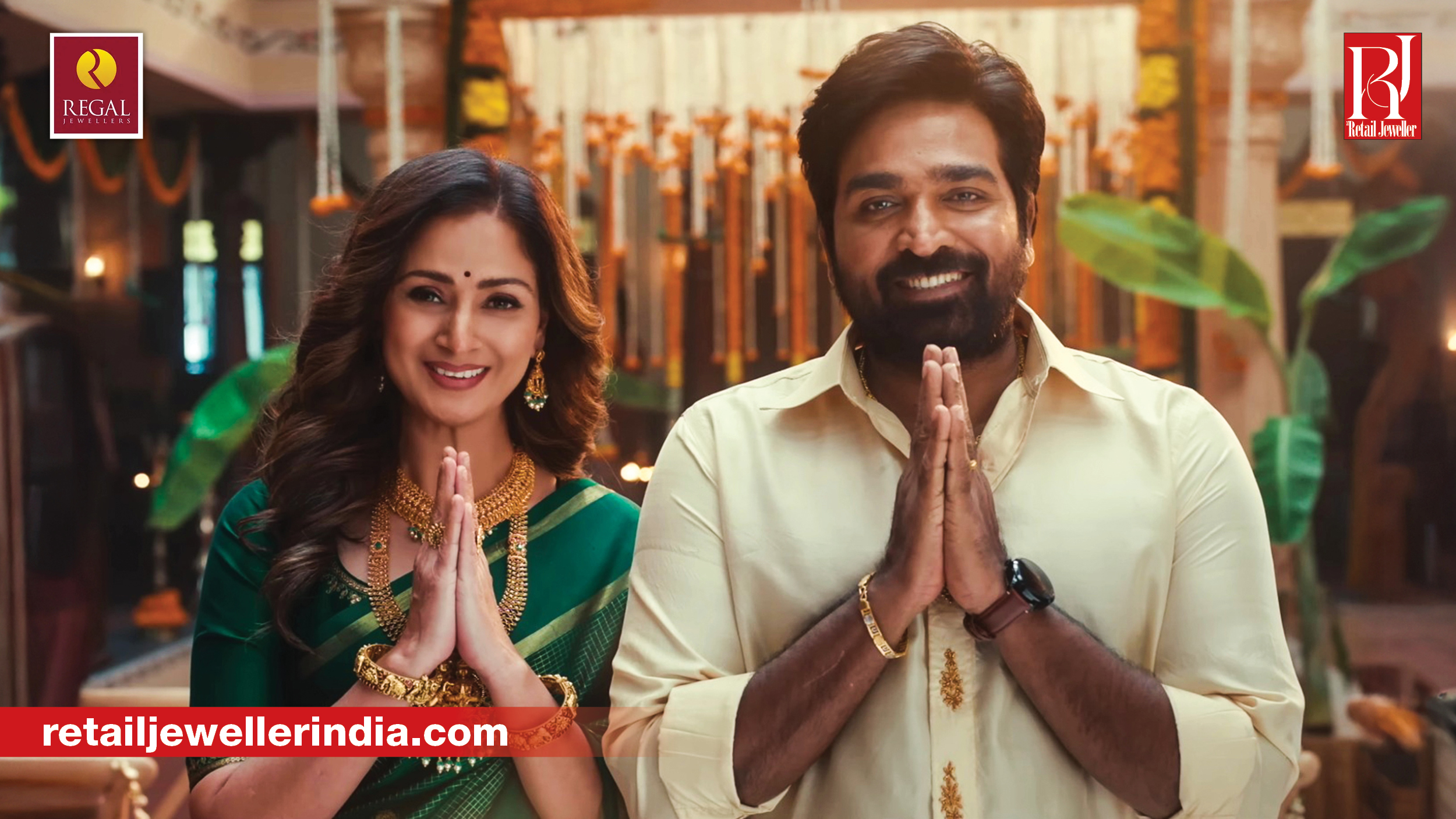 Regal Jewellers announces Vijay Sethupathi and Simran as brand ambassadors for its Tamil Nadu market launch.