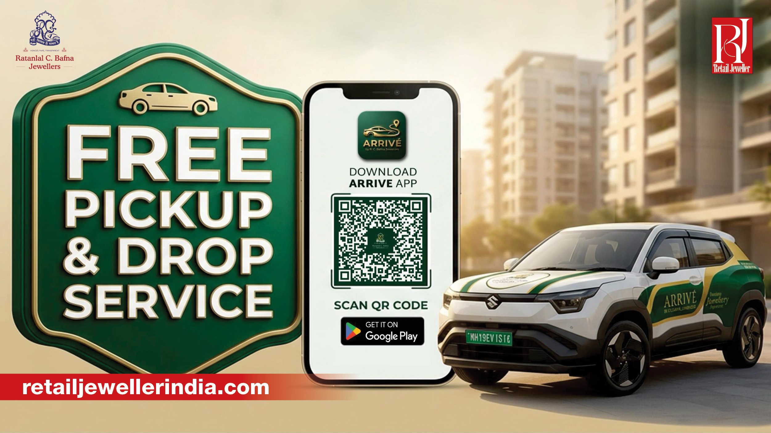 Ratanlal C. Bafna Jewellers launches the Arrivé EV pick-up service app for customers in Jalgaon.