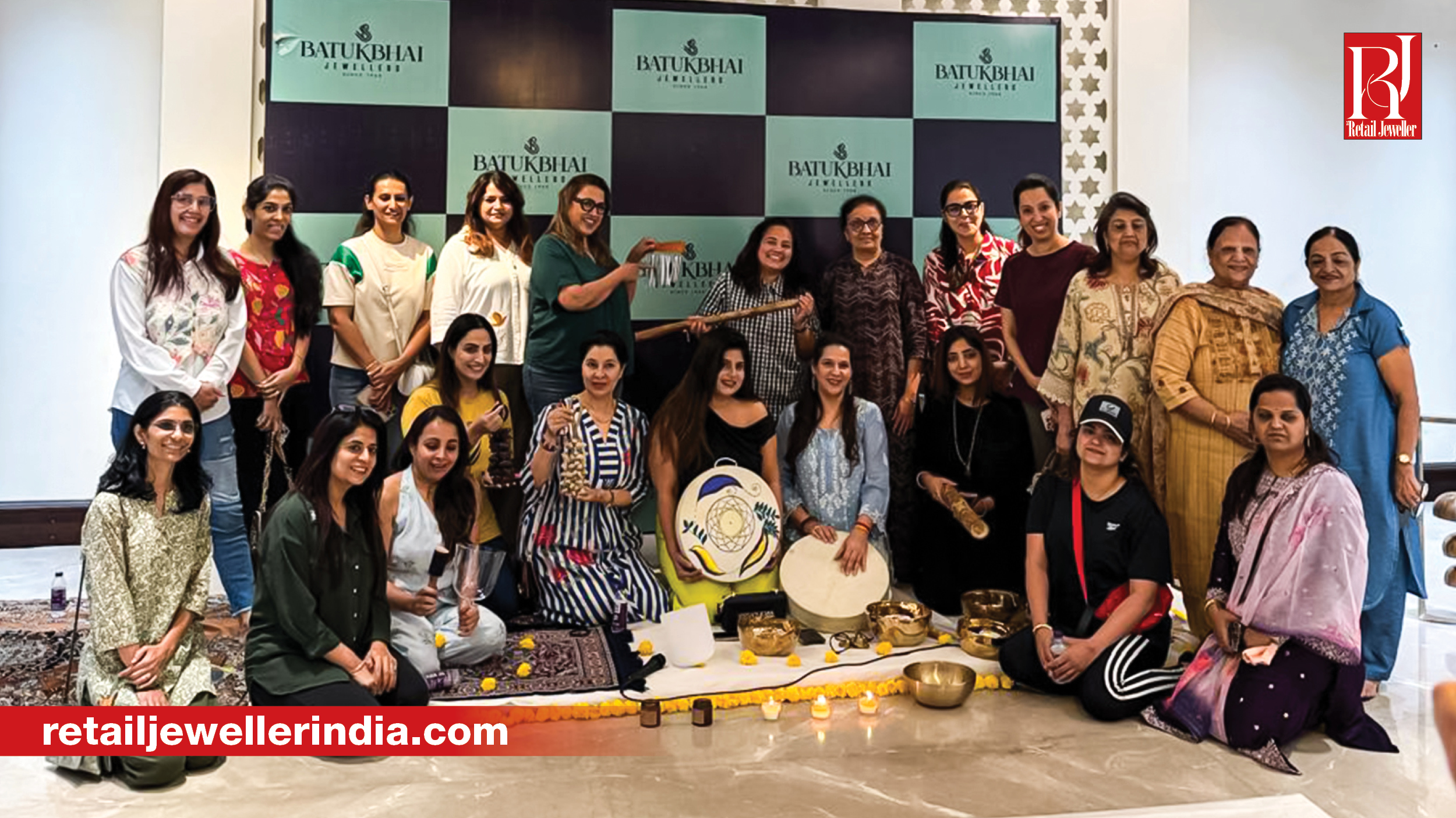 Participants attend a sound healing workshop hosted by Batukbhai Jewellers at its Nagpur store