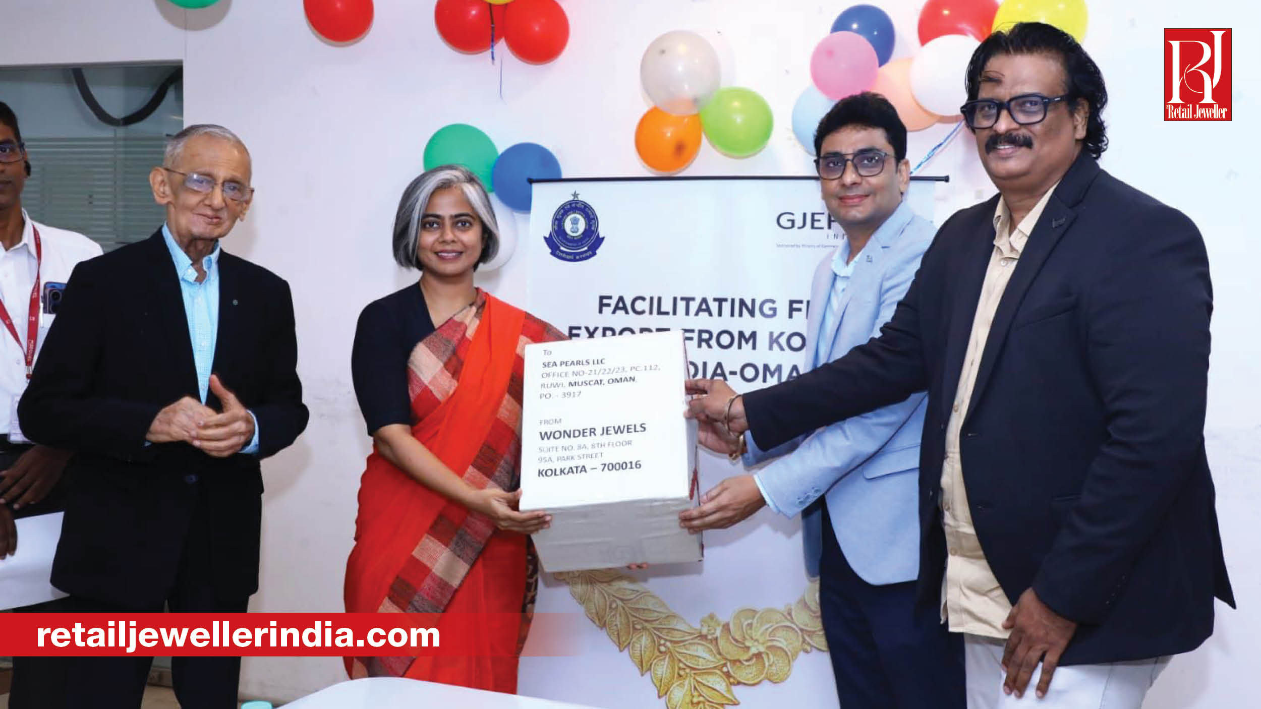 Officials flag off the first gold jewellery shipment from Kolkata to Oman under the India-Oman CEPA agreement.