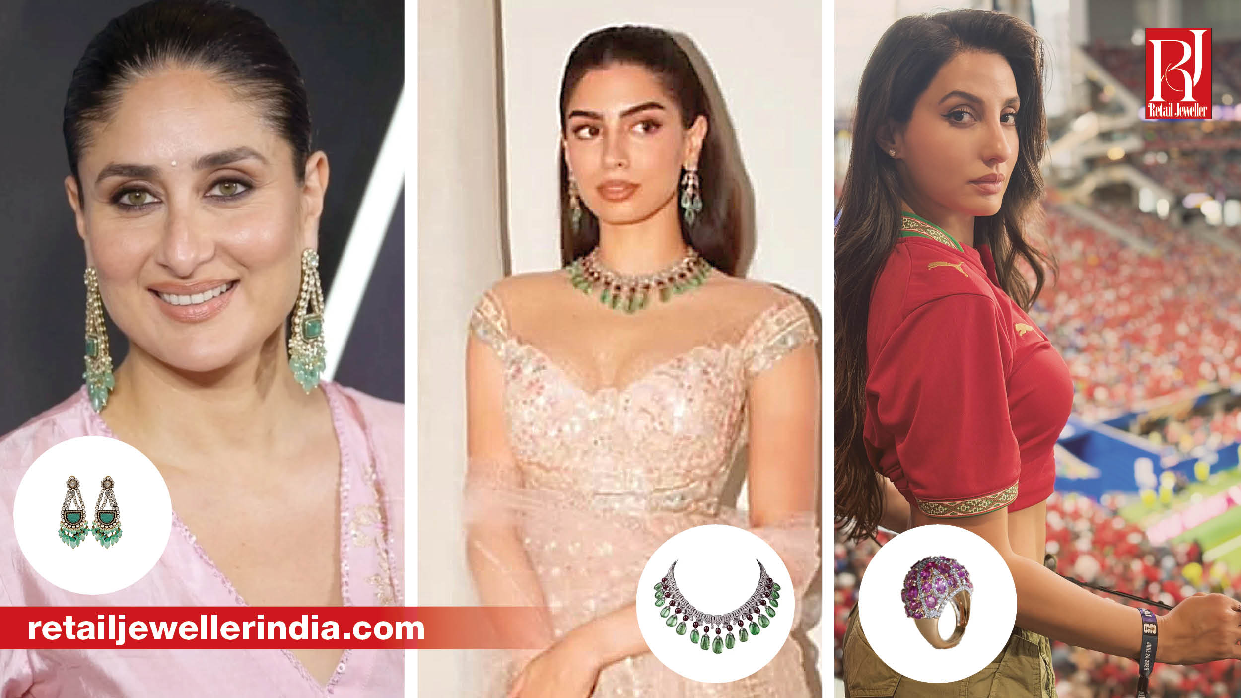 Kareena Kapoor Khan, Khushi Kapoor and other celebrities showcase Indian jewellery brands.