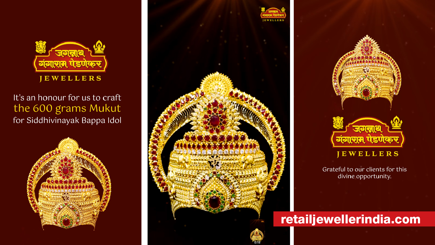 Jagannath Gangaram Pednekar Jewellers crafts 600-gram golden crown for deity at Mumbai’s Siddhivinayak Temple  