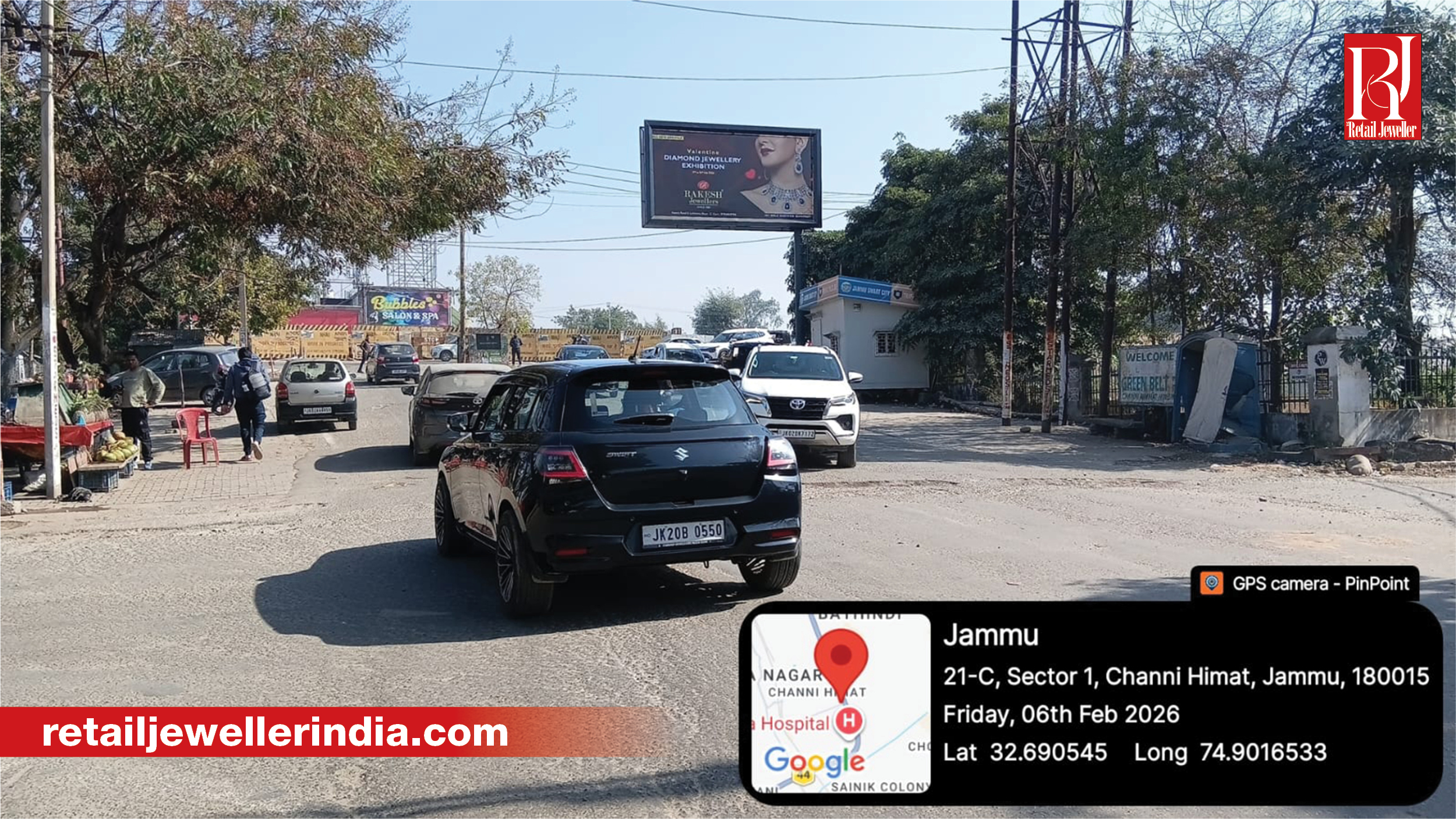 Rakesh Jewellers billboard campaign displayed at prominent locations across Jammu