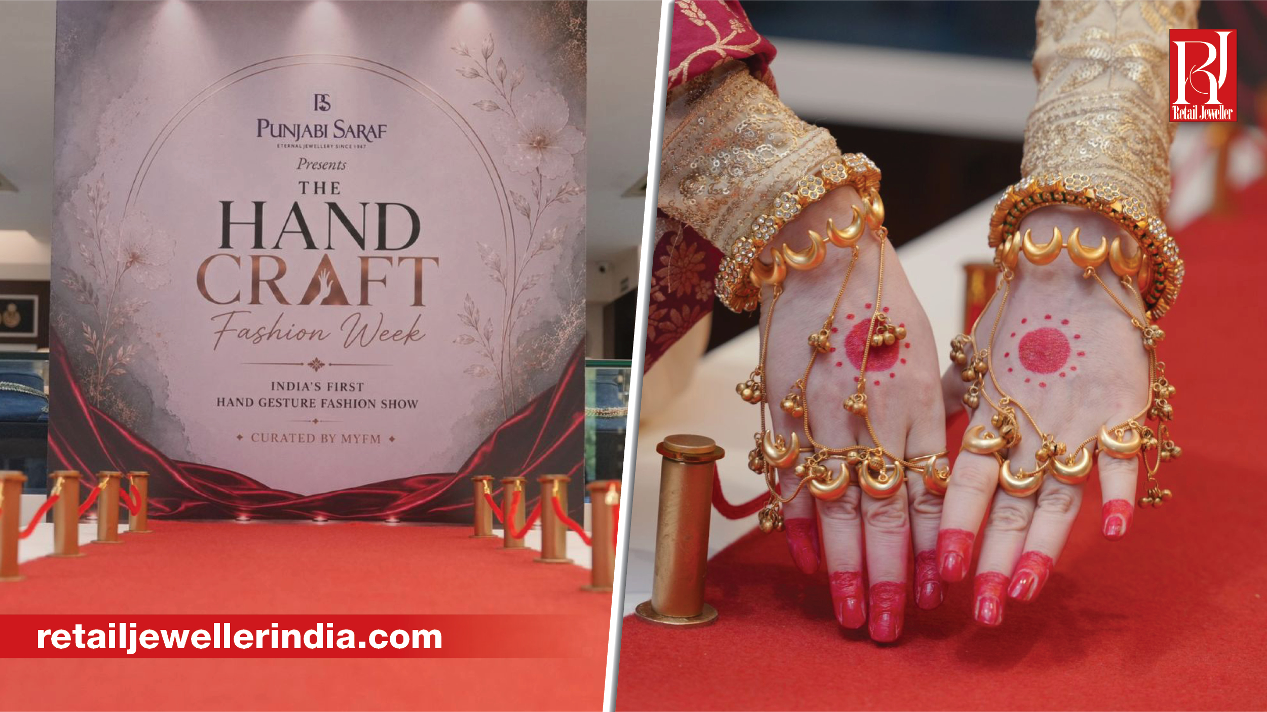 Models showcase hand jewellery during Punjabi Saraf's Hand-Craft Fashion Week in Indore